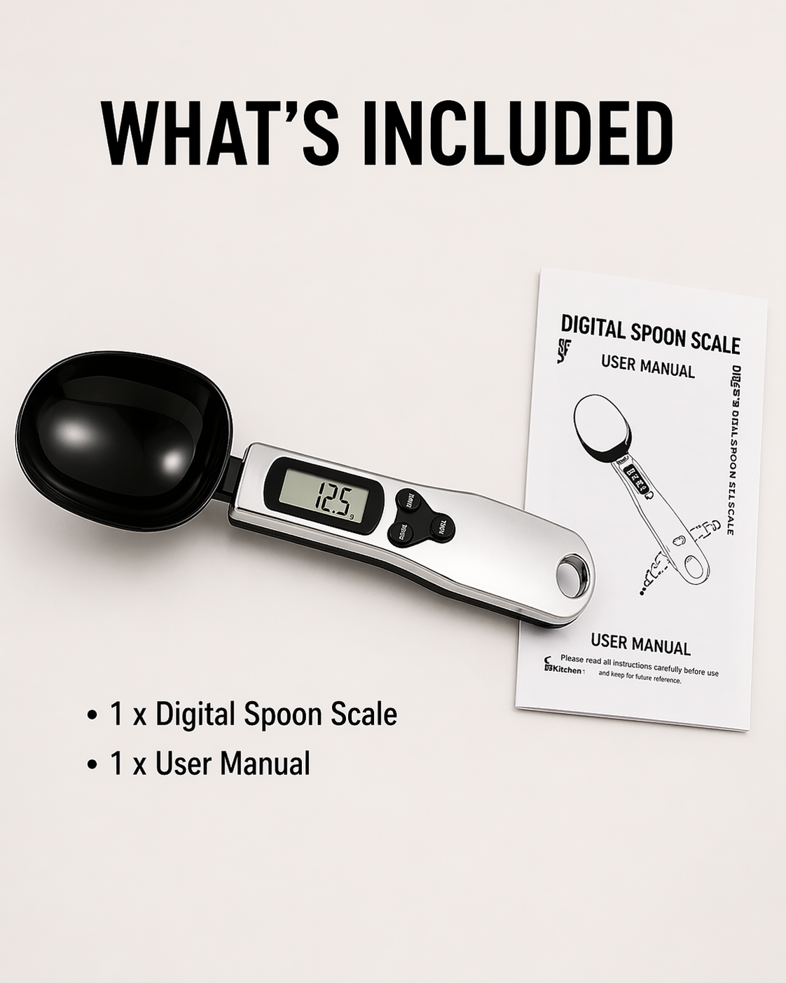 The MacroSpoon - Mini Spoon Scale Digital Kitchen Scale Electronic LCD Food Scale 0.1-500g Cooking Flour Milk Coffee Powder Weight Measure Spoon
