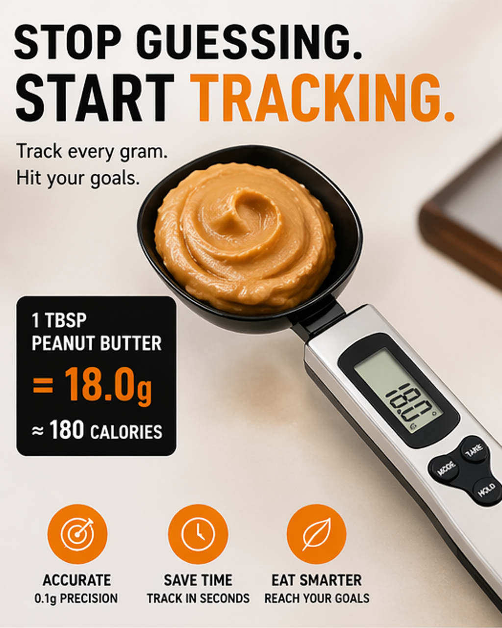 The MacroSpoon - Mini Spoon Scale Digital Kitchen Scale Electronic LCD Food Scale 0.1-500g Cooking Flour Milk Coffee Powder Weight Measure Spoon